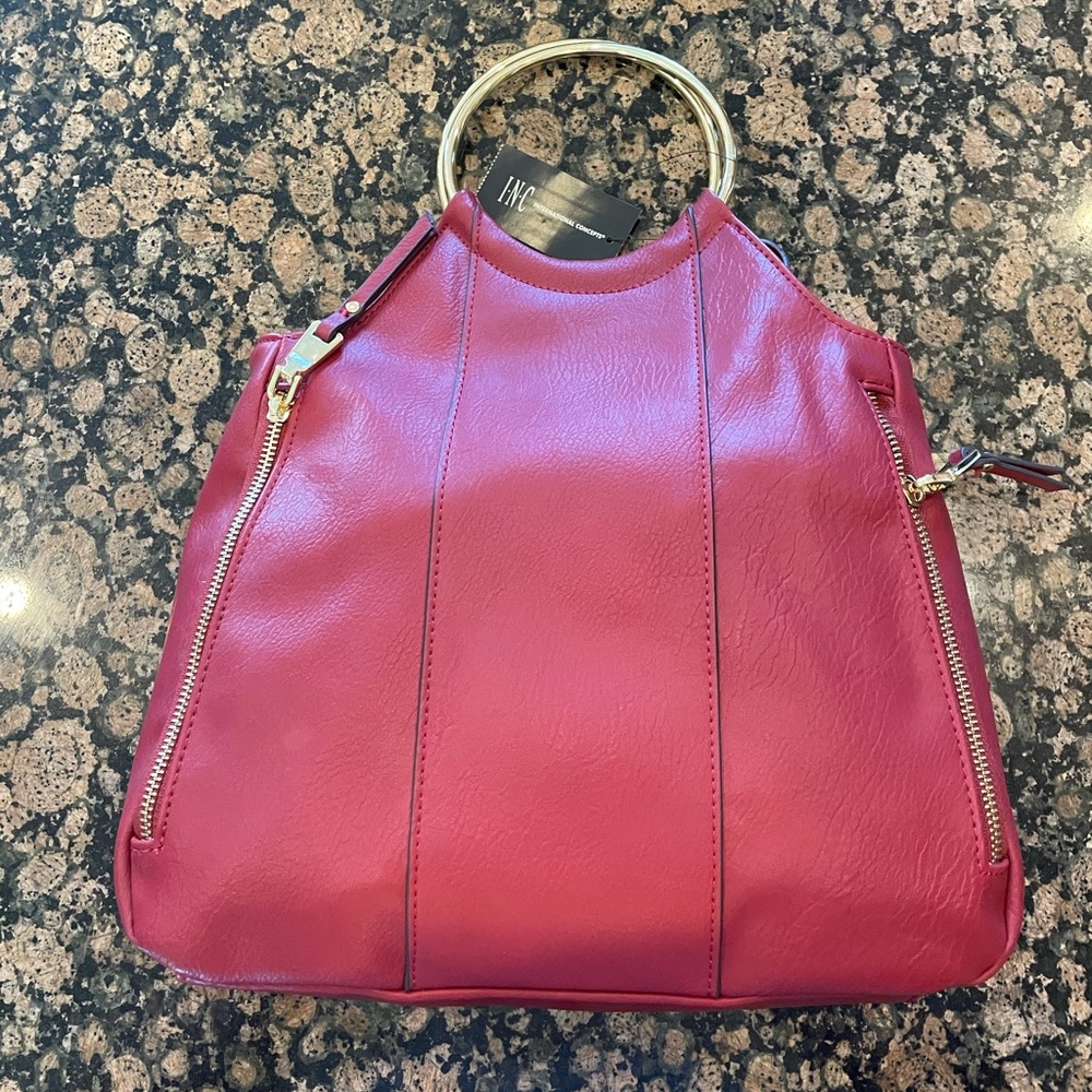 INC handbag with gold ring handles
